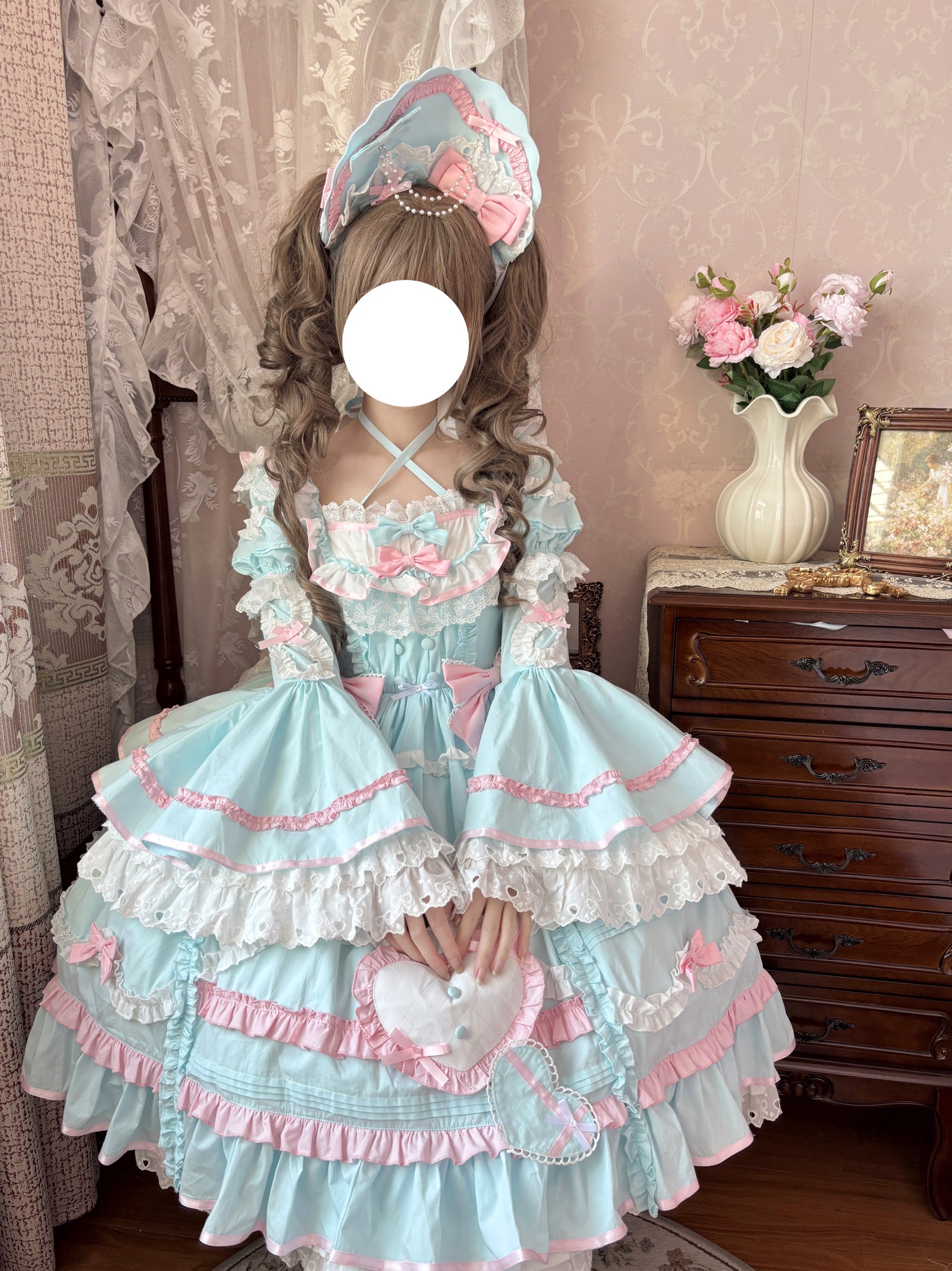 Perfect Original Design - Audelia - Plus Size Sweet Lolita OP with Halter Neckline 42350:736946