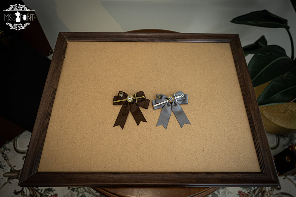 (BFM)Miss Point~Demon Hunter's Diary~Lolita Accessories Hat KC Necklace Brooch Waistband Brown bow tie brooch 33510:426968