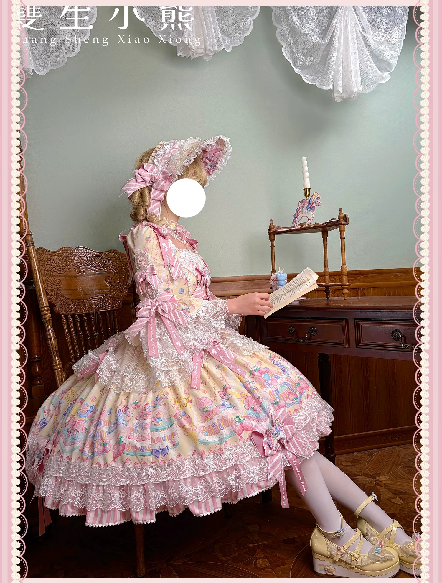 Macaron - Printed Sweet Lolita OP Dress, Old School Lolita JSK Available 45078:833875