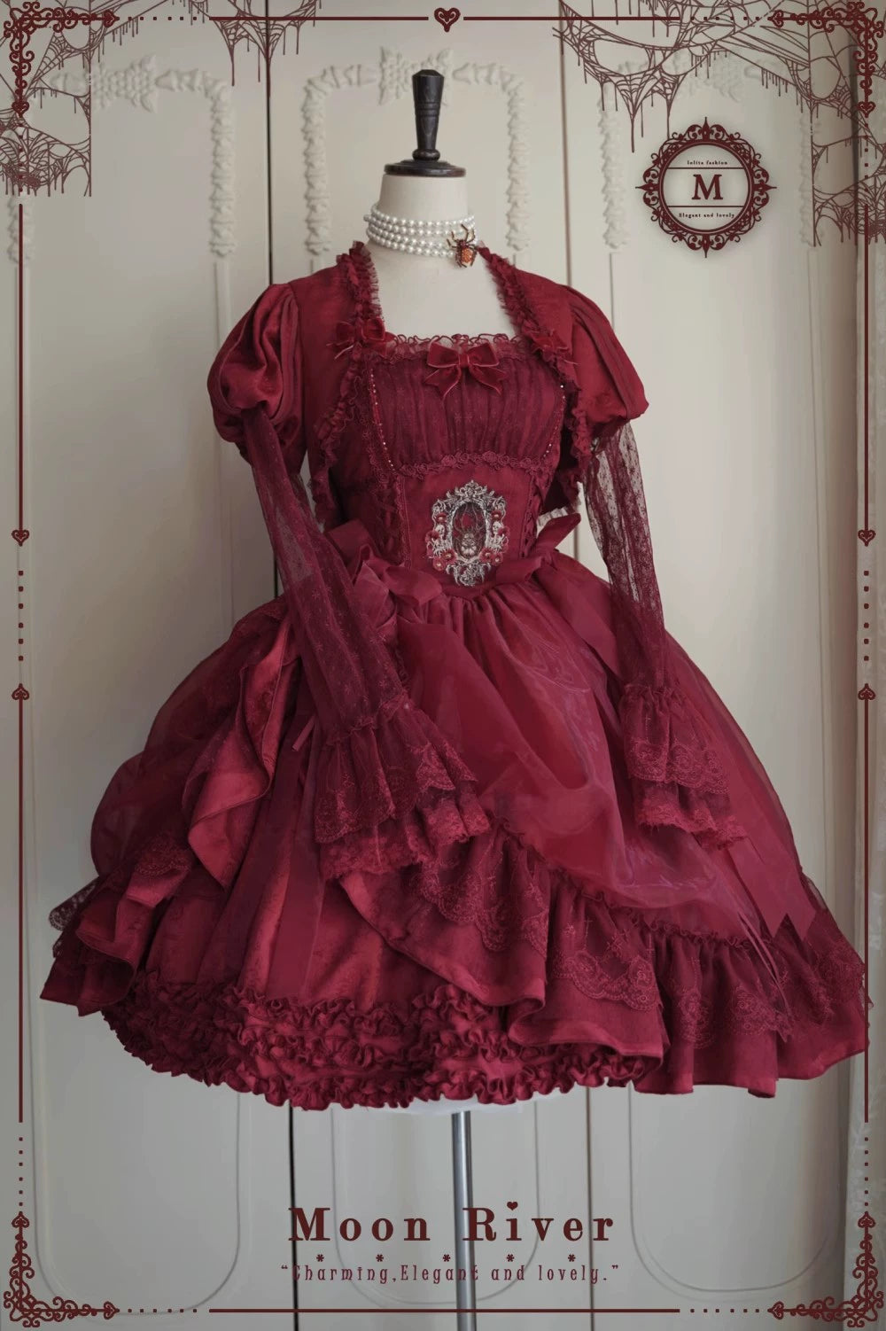 Moon River - Moonlit Spider - Gothic Lolita SK & JSK Dress Outfit Set 44232:799638