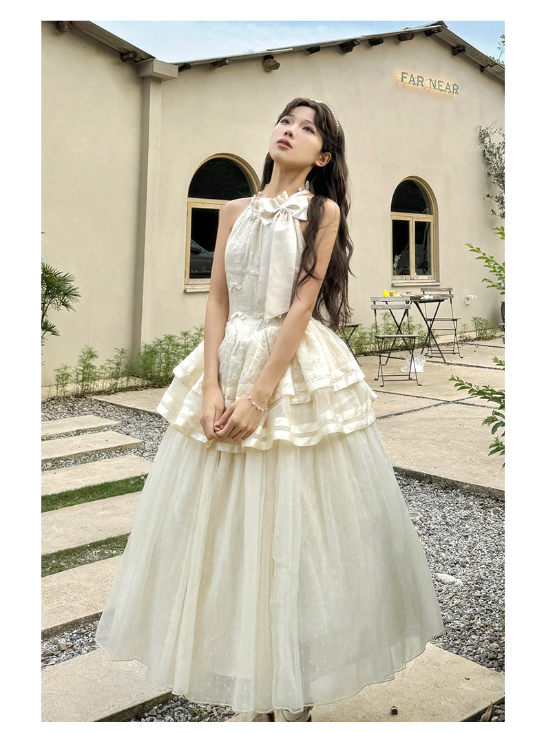 Urtto - Moonlight Dance - Elegant Lolita Halter-neck JSK Dress in Ballet Style