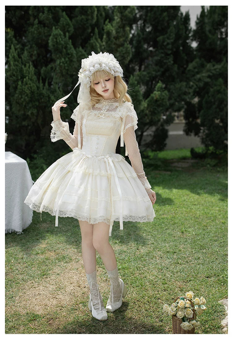Confession Poem - Classic Lolita Corset JSK Set, Lace & Bows