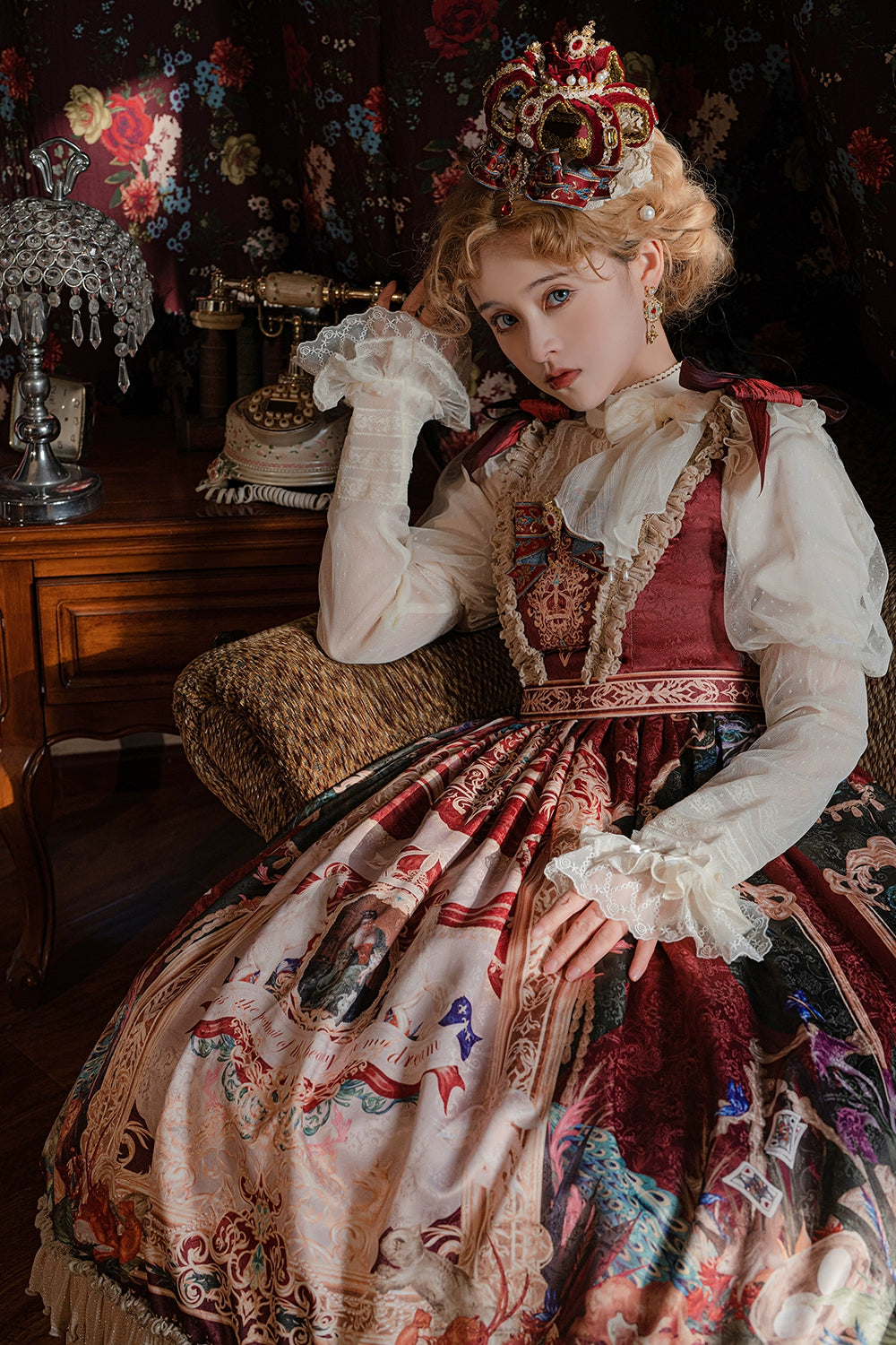 Miss Point - Kaleidoscope - Classical Lolita Shirt Dot Gauze Detachable Puff Sleeve Blouse Customized