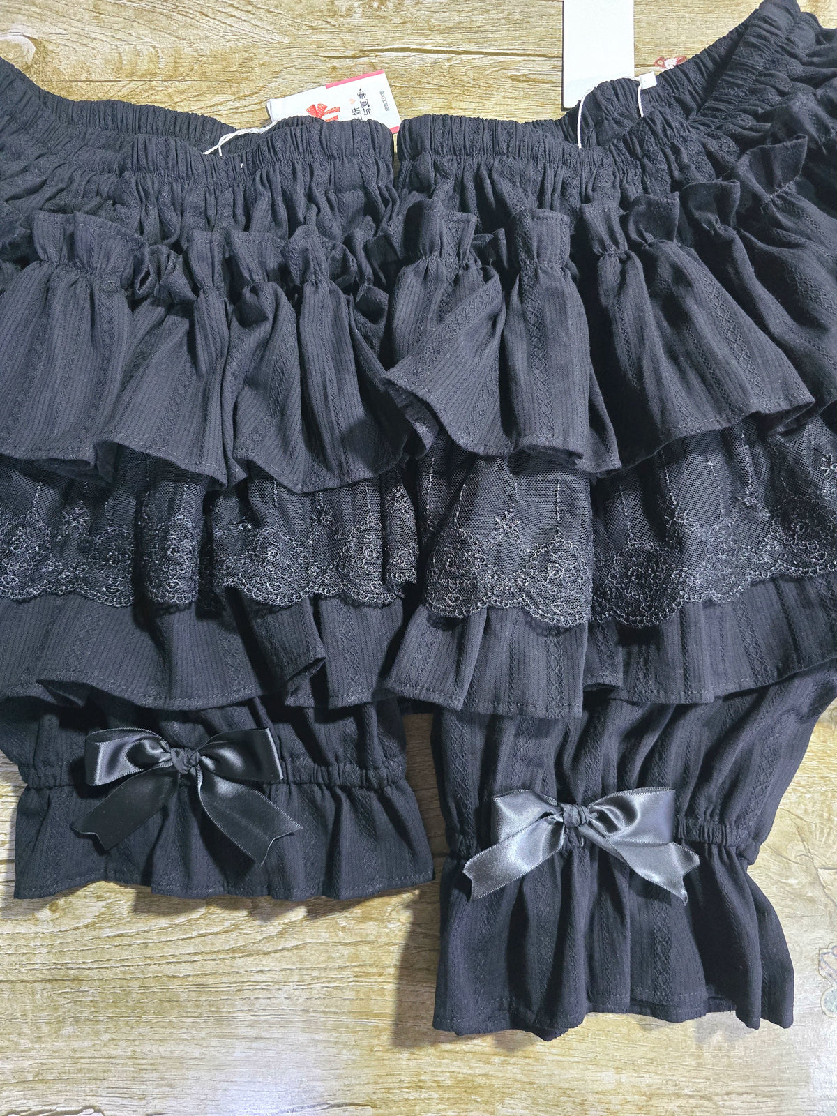 Lolita Jacquard Cotton Bloomers, Ruffle Lace Trim