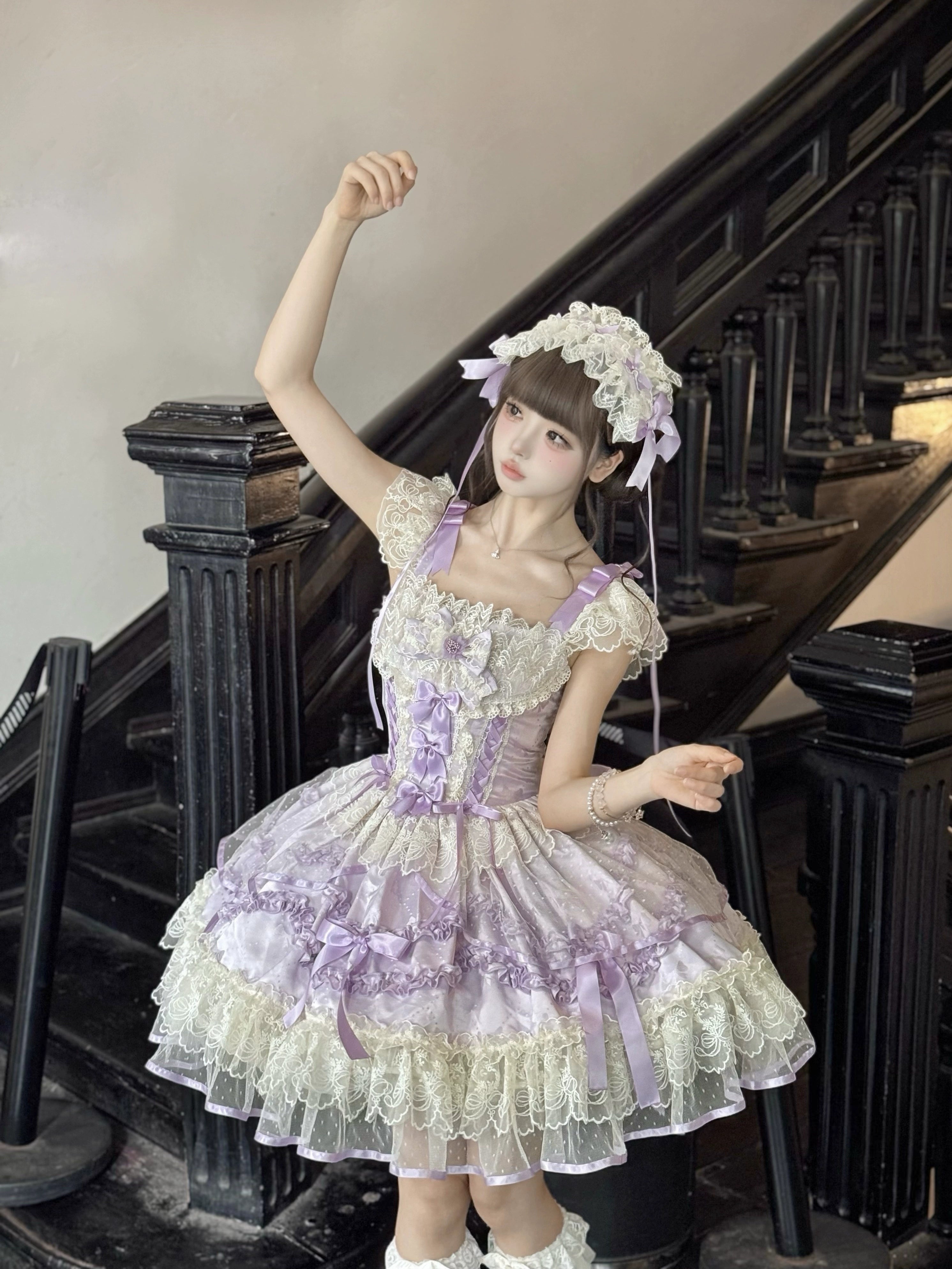 Sugar Girl - Dream Whisper Butterfly - Ballet Style Sweet Lolita JSK, Adjustable Strap 43515:784212