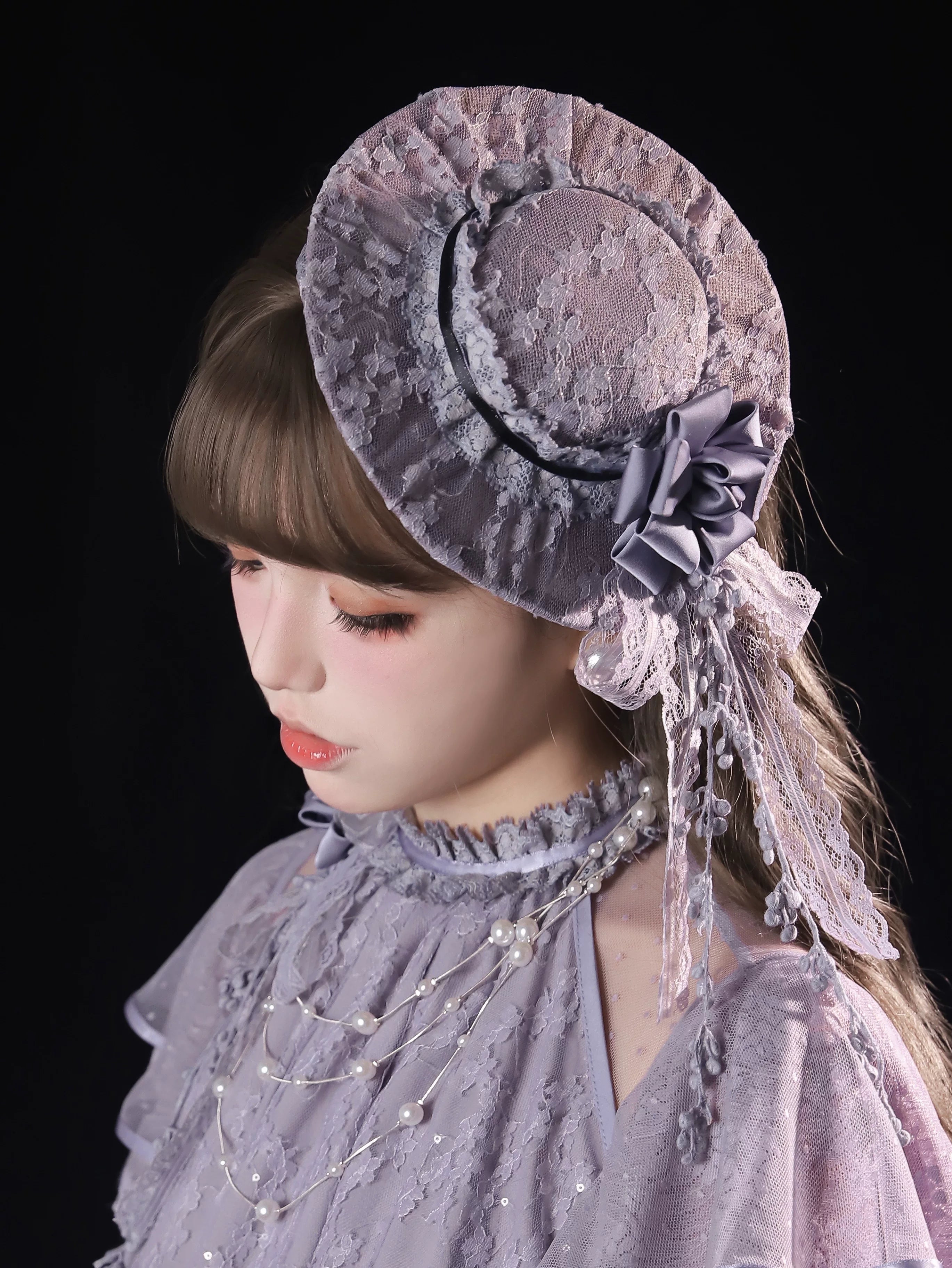 Moonlight Ode - Classic Lolita Lace Halter-neck Blouse & Tulle Skirt Set