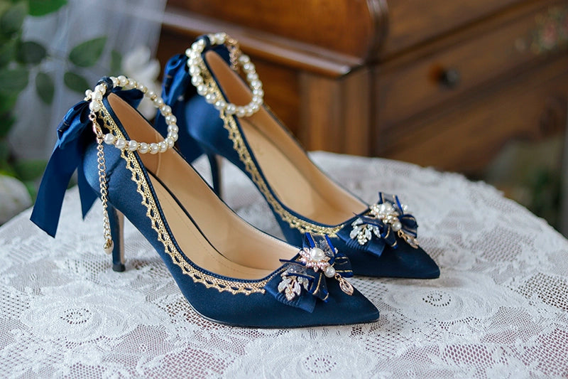 One Night - Wedding Lolita Shoes Pointed-toe High Heel Shoes Thin Heel