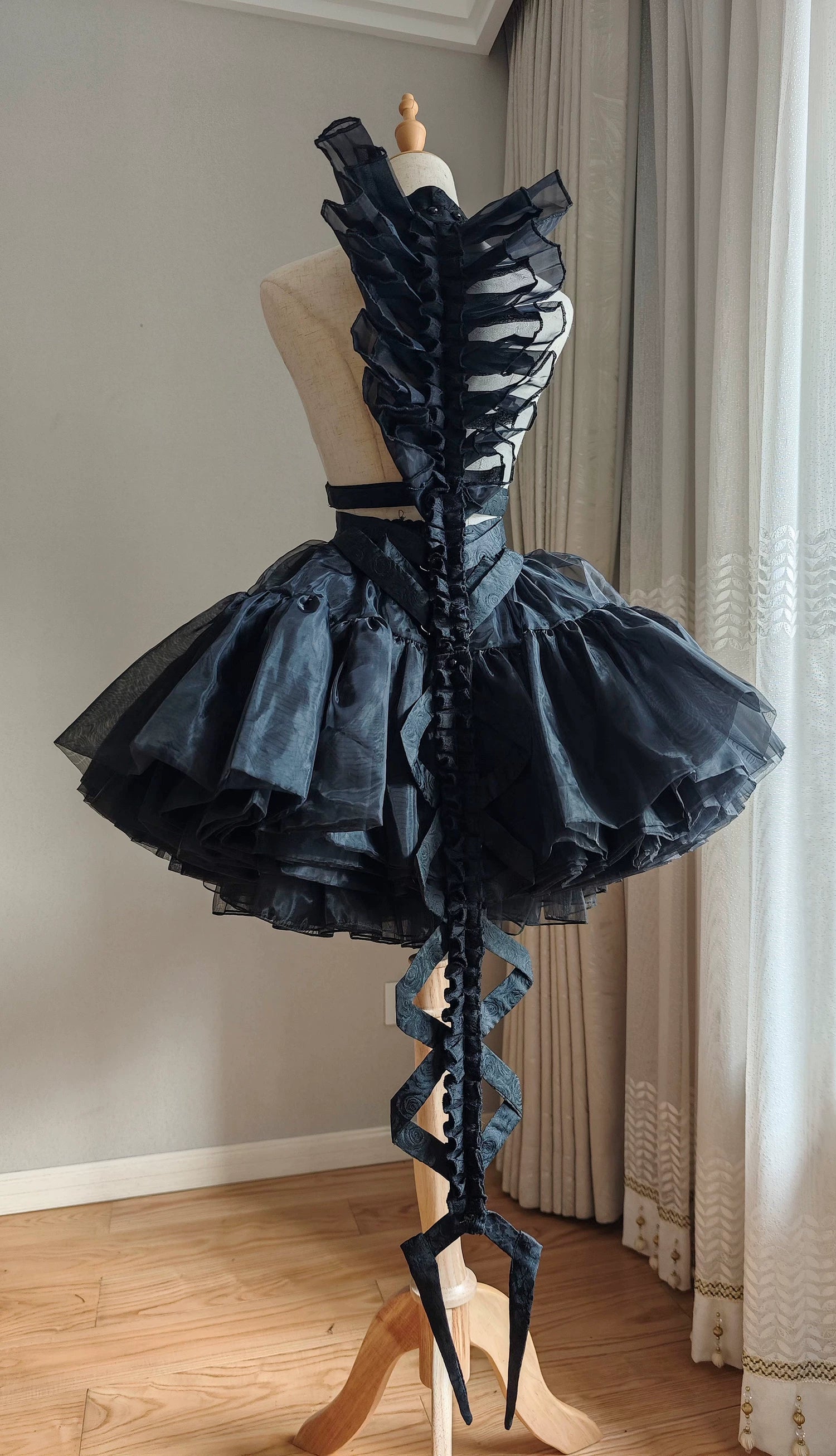 Jormungand - Snake Skeleton Inspired Back Accessory, Detachable Bows