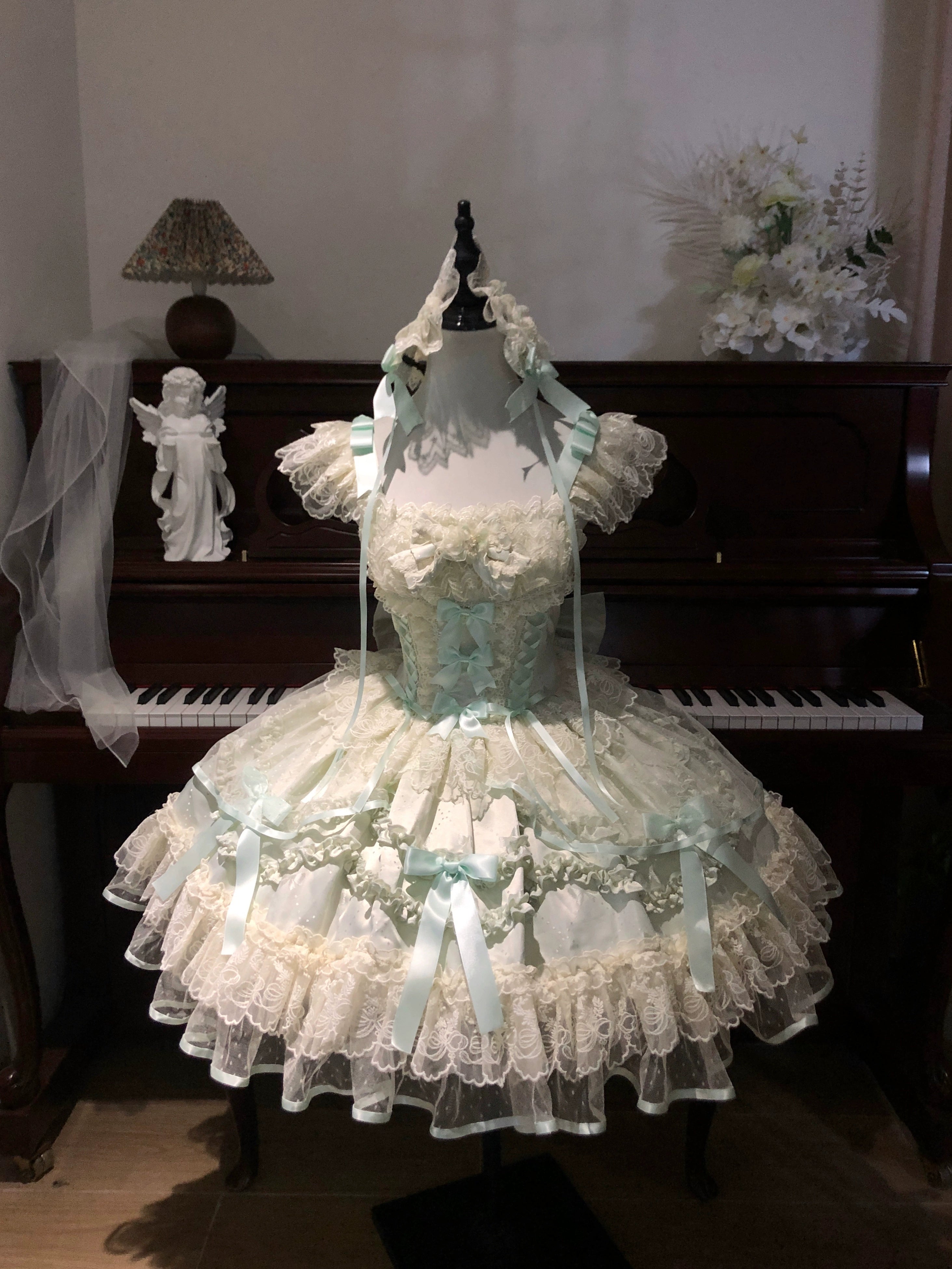 Sugar Girl - Dream Whisper Butterfly - Ballet Style Sweet Lolita JSK, Adjustable Strap (L M S) 43515:784221