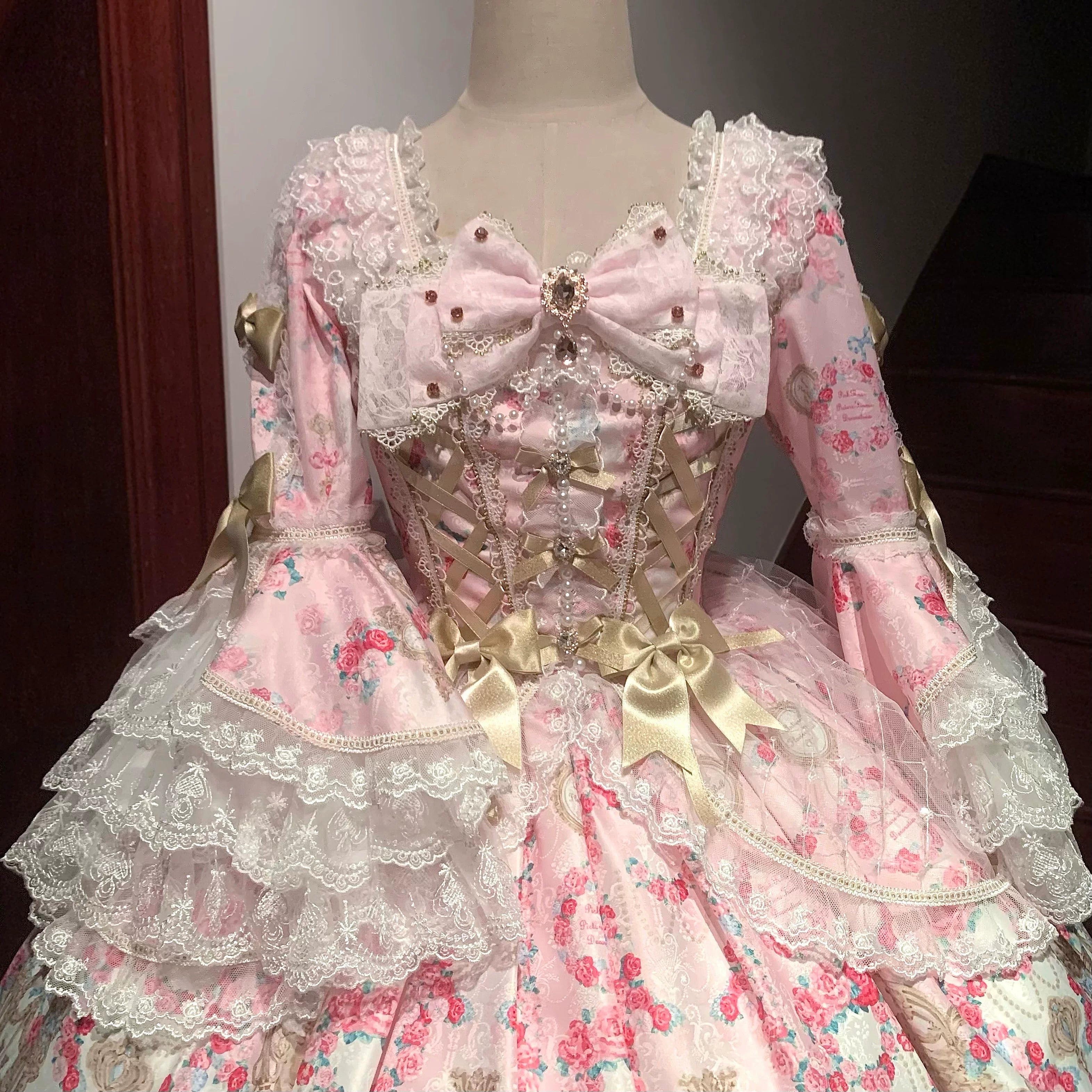 Rose Garden Prelude - Sweet Lolita OP Dress, Floral Printed