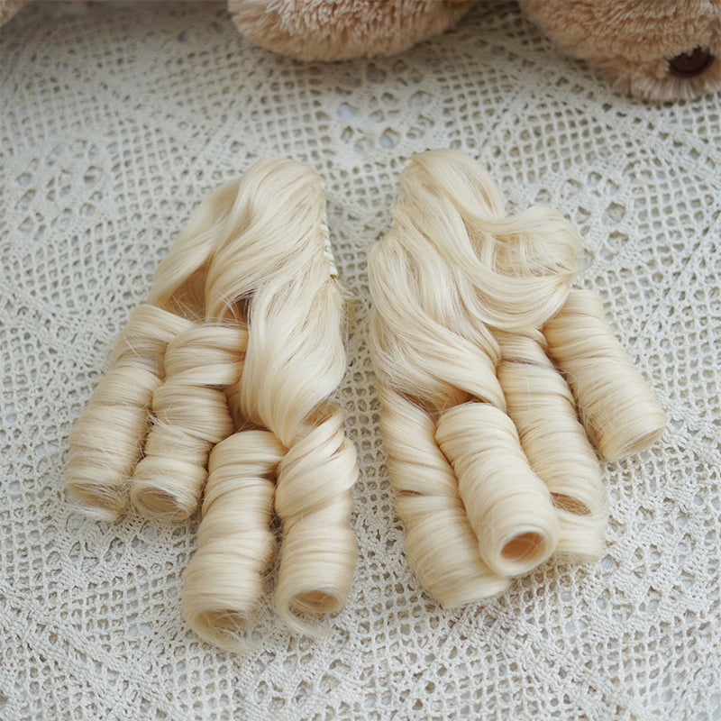 Imperial Tea~Daily Lolita Wigs Roman Roll Wig Malt blonde Roman curls with double ponytails 33894:456788