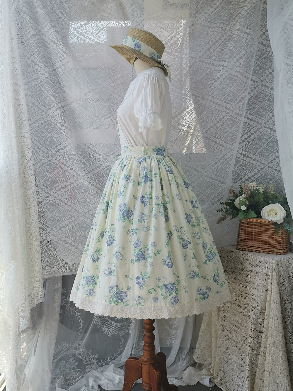 Miss Point - Customized Vintage Sweet Elegant Rose Skirt