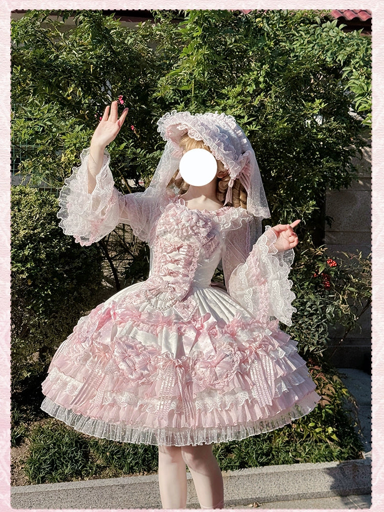 Shuang Sheng Xiao Xiong - Heart of Love - Sweet Lolita Wedding JSK, Bow Details 44306:803232