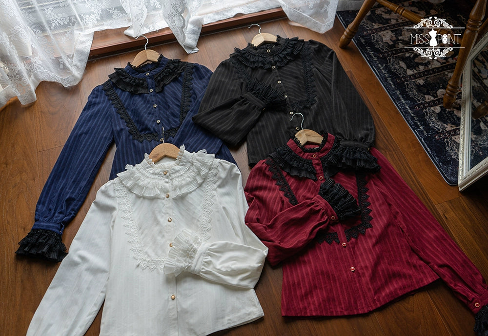 (Buyforme)Miss Point~Custom-Made Lolita Elegant Stand Collar Lolita Shirt 21546:312842