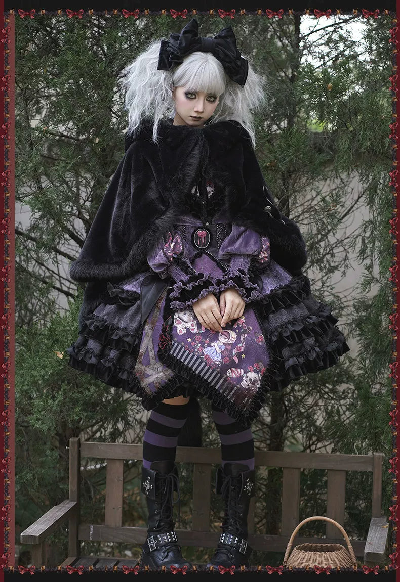 Werewolf Slayer - Gothic Lolita Shirt & Suspender SK Dress Set, Tiered Skirt 44541:811935