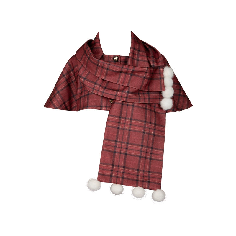 With PUJI - Wish Date - Twins Lolita Fishbone Bust-supporting JSK Winter Scarf-Cape Cape - In Stock S