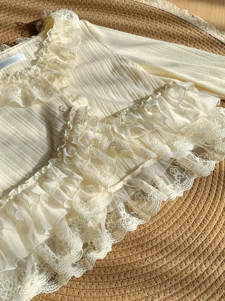 Bloom Period - Elegant Lolita Bolero, Layered Lace Ruffles 44623:817269