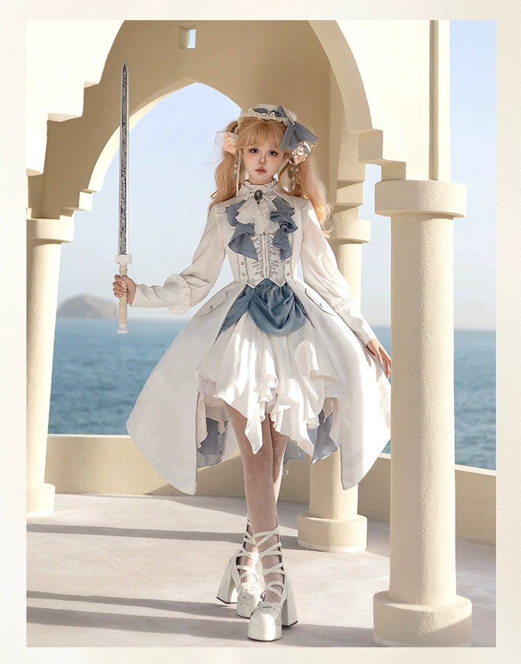 Forest Fluorescent Carps - Crumbling Skeleton - Ouji Lolita Vest Fishbone Embroidery Prince Pants Suits