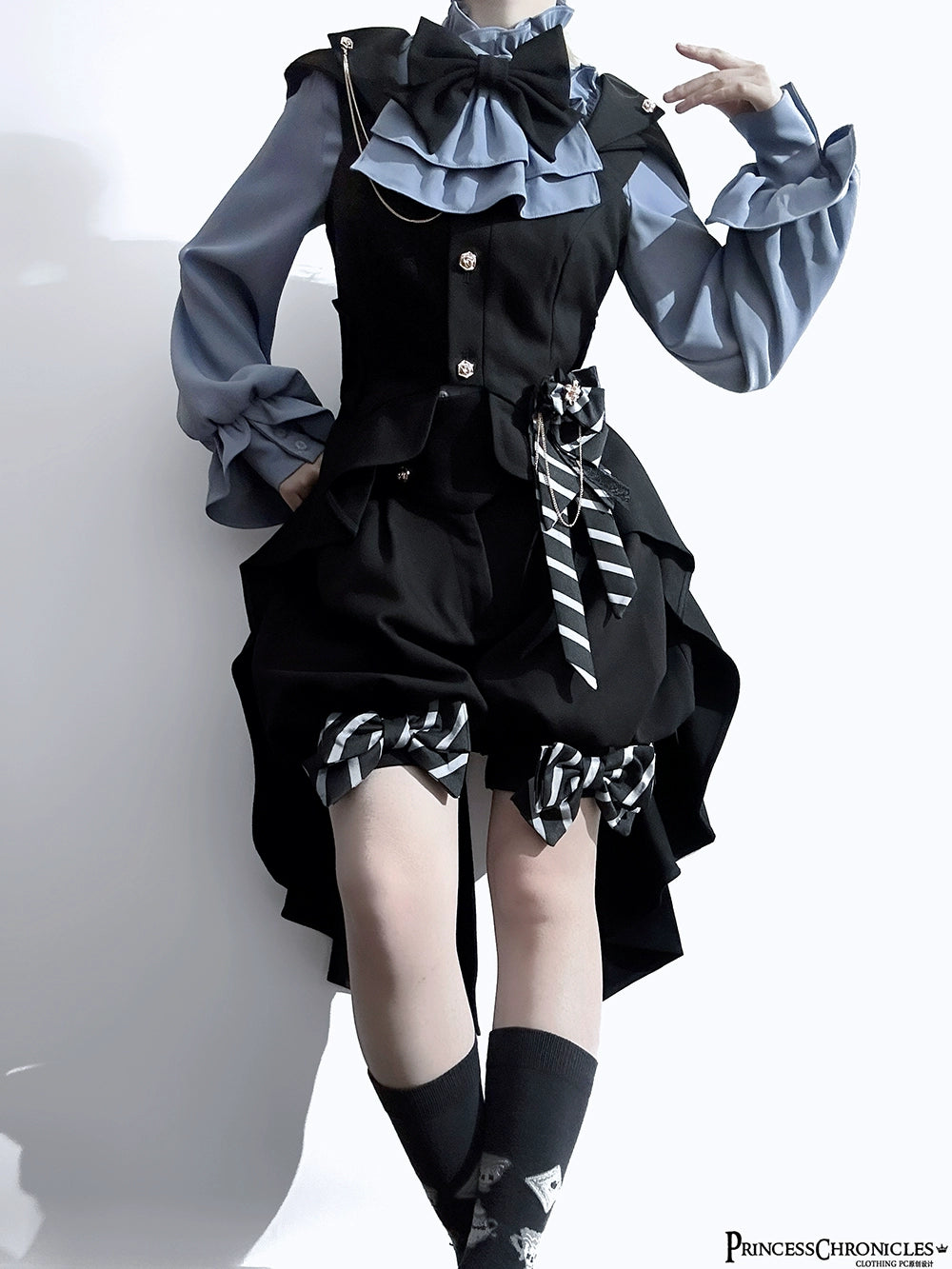 Princess Chronicles - Narrative Rule - Ouji Lolita Prince Shorts Set Long Vest