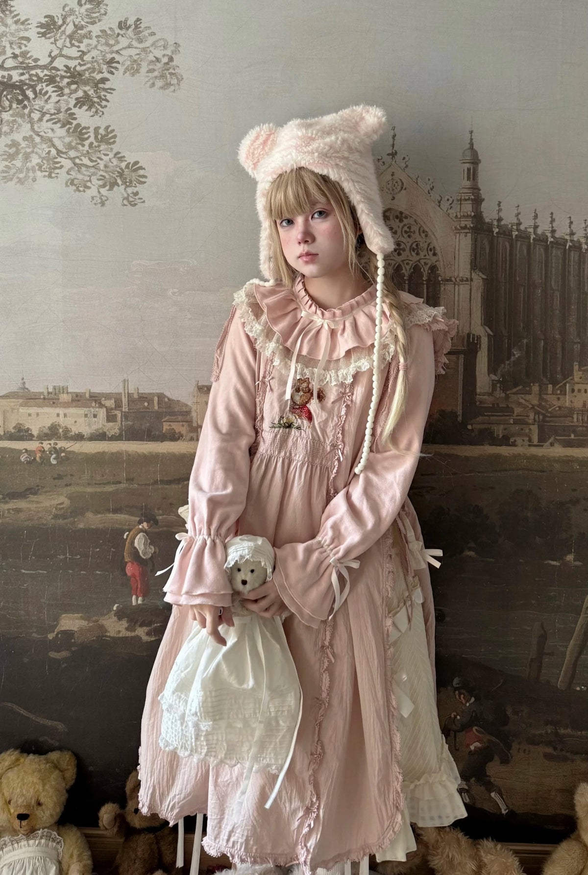 Himawari - Sweet Lolita Long Sleeve Blouse, Tiered Ruffle Collar 45973:869729