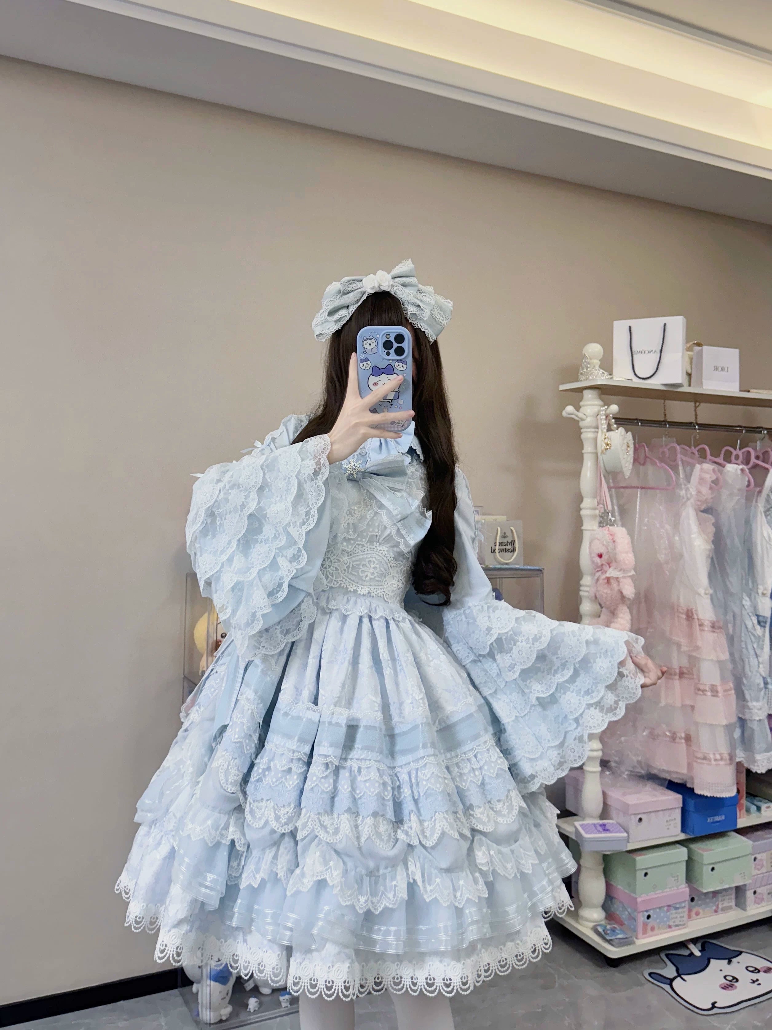 Fermented Milk Puff - Slim Fit Sweet Lolita Shirt, Hime Sleeve