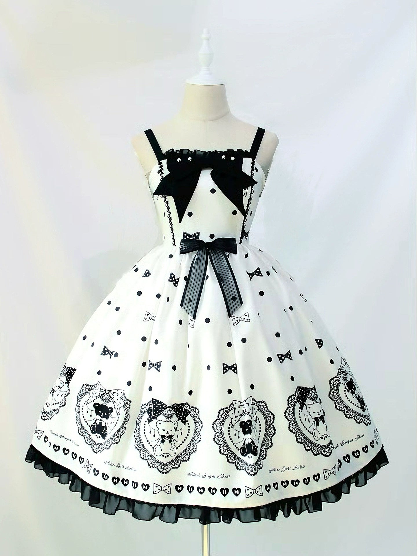 Alice Girl - Brown Sugar Bear - Printed Sweet Lolita Dress, Multiple Styles (L M S XL XS) 43697:783363