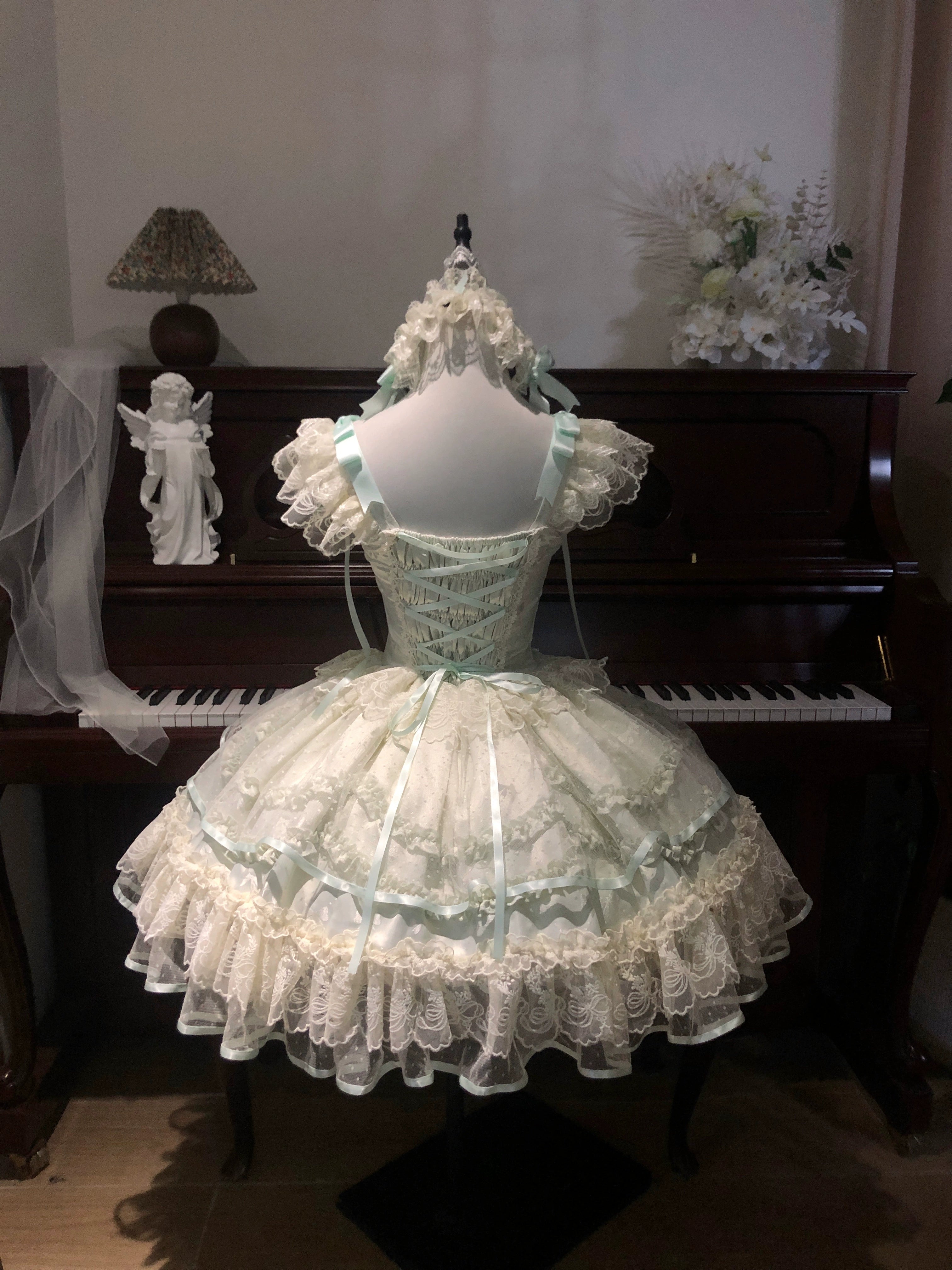 Sugar Girl - Dream Whisper Butterfly - Ballet Style Sweet Lolita JSK, Adjustable Strap 43515:784222