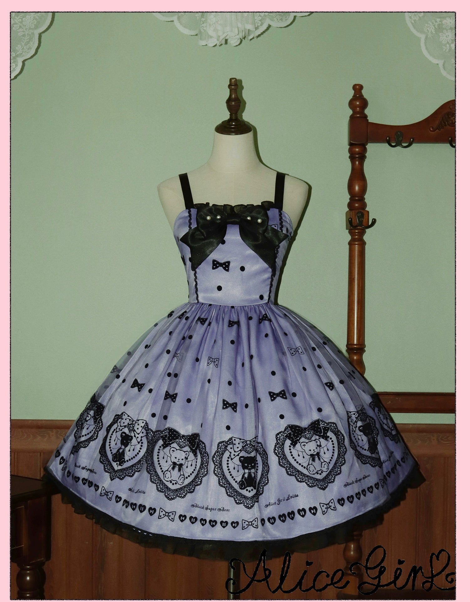 Alice Girl - Brown Sugar Bear - Printed Sweet Lolita Dress, Multiple Styles (L M S XL XS) 43697:783306