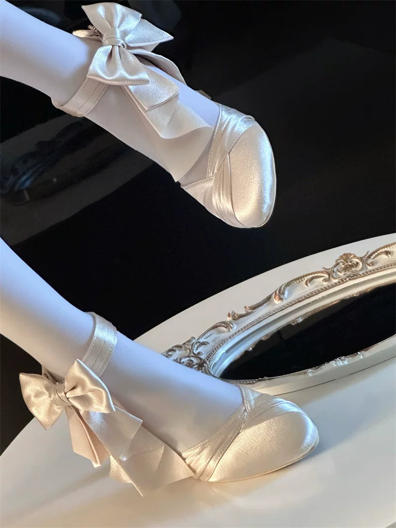 Coronation - Classic Lolita Wine Glass Shaped Heels Shoes, Detachable Bow 45310:843351