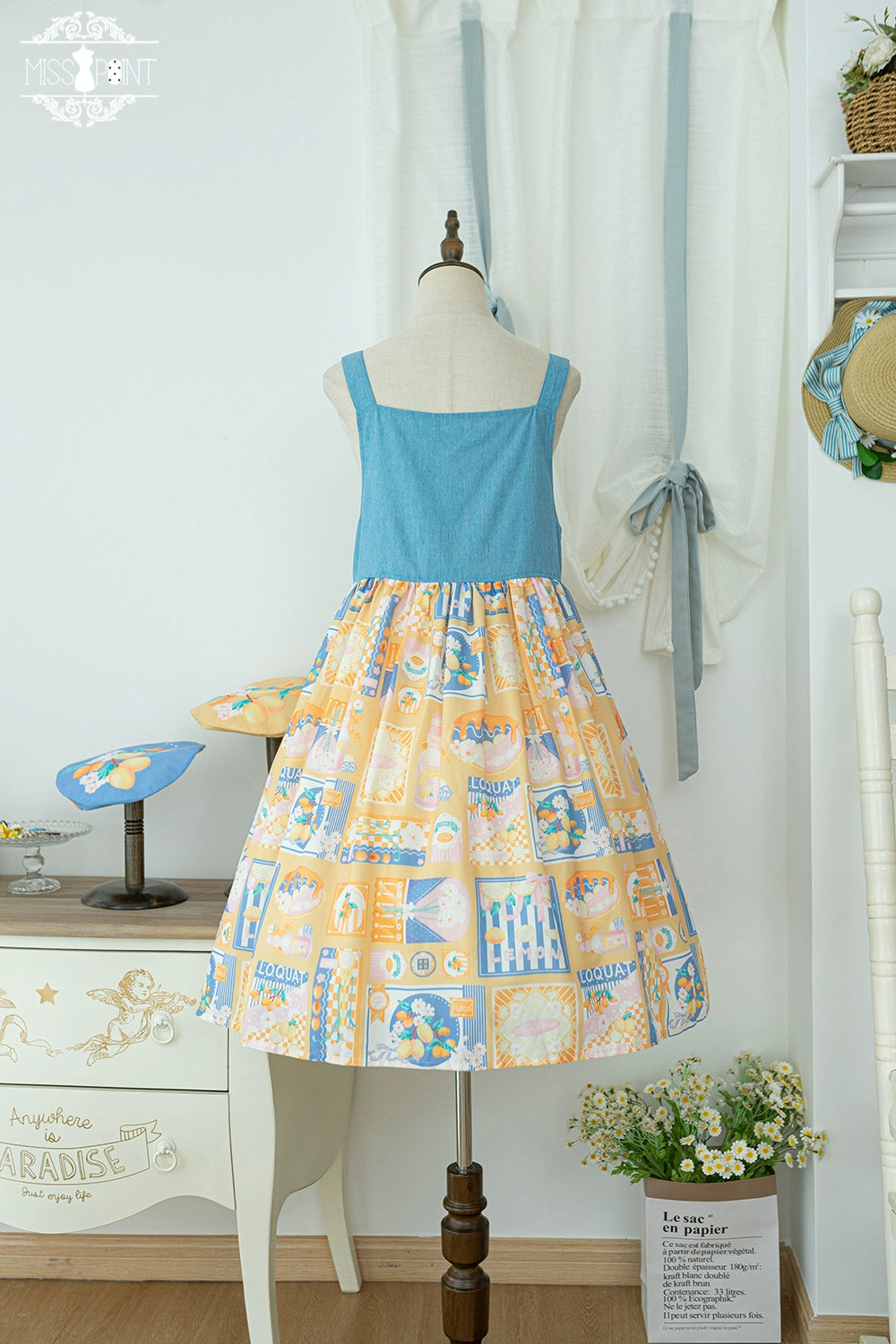 Miss Point~Daisy Lemon~Kawaii Lolita Lemon Print JSK Customized 21508:310742