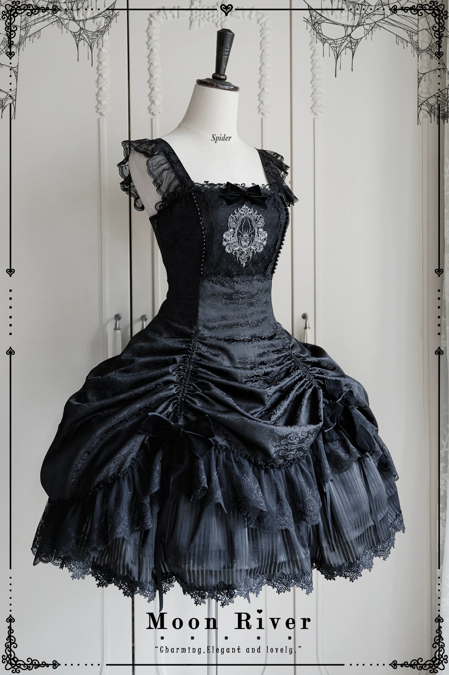 Moon River - Moonlit Spider - Gothic Lolita SK & JSK Dress Outfit Set