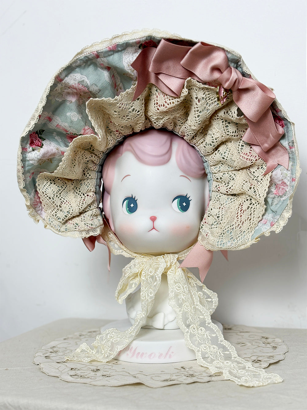 Miss Point - Lilyka Garden - Classic Lolita Headdress and Necklace Brooch Bow Trailing BNT - Green Flower Wall