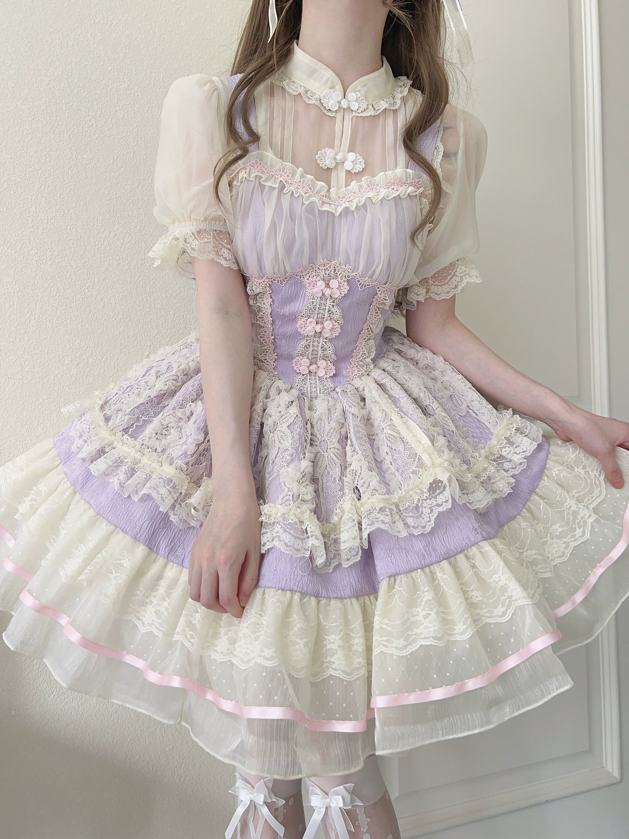 Sugar Girl - Hua Ji Fu Lei - Chinese Style Lolita JSK Dress Ballet Style Innerwear Set