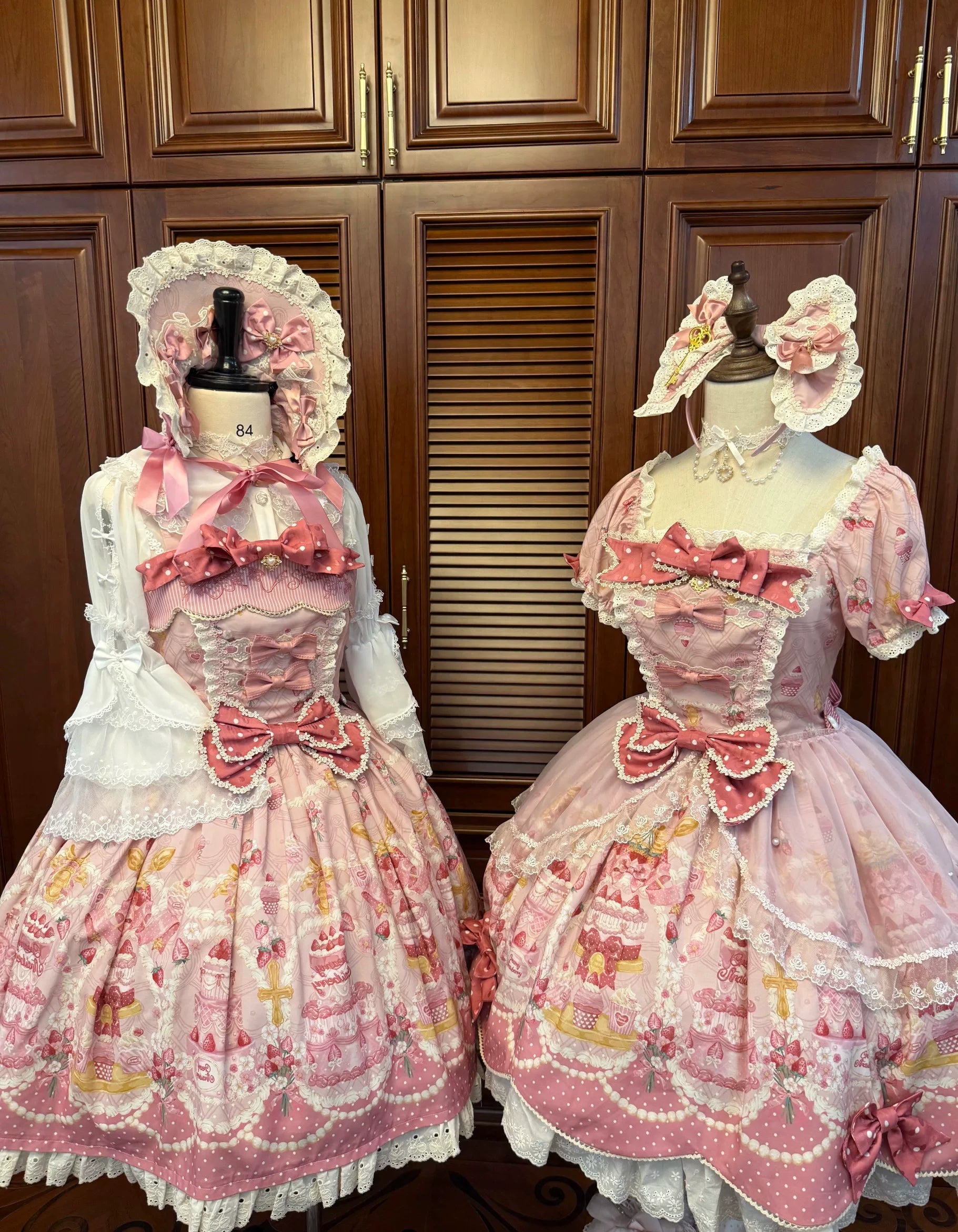 Strawberry Ode - Plus Size Sweet Lolita OP & JSK Dress, Cream Cake Print 45892:866999