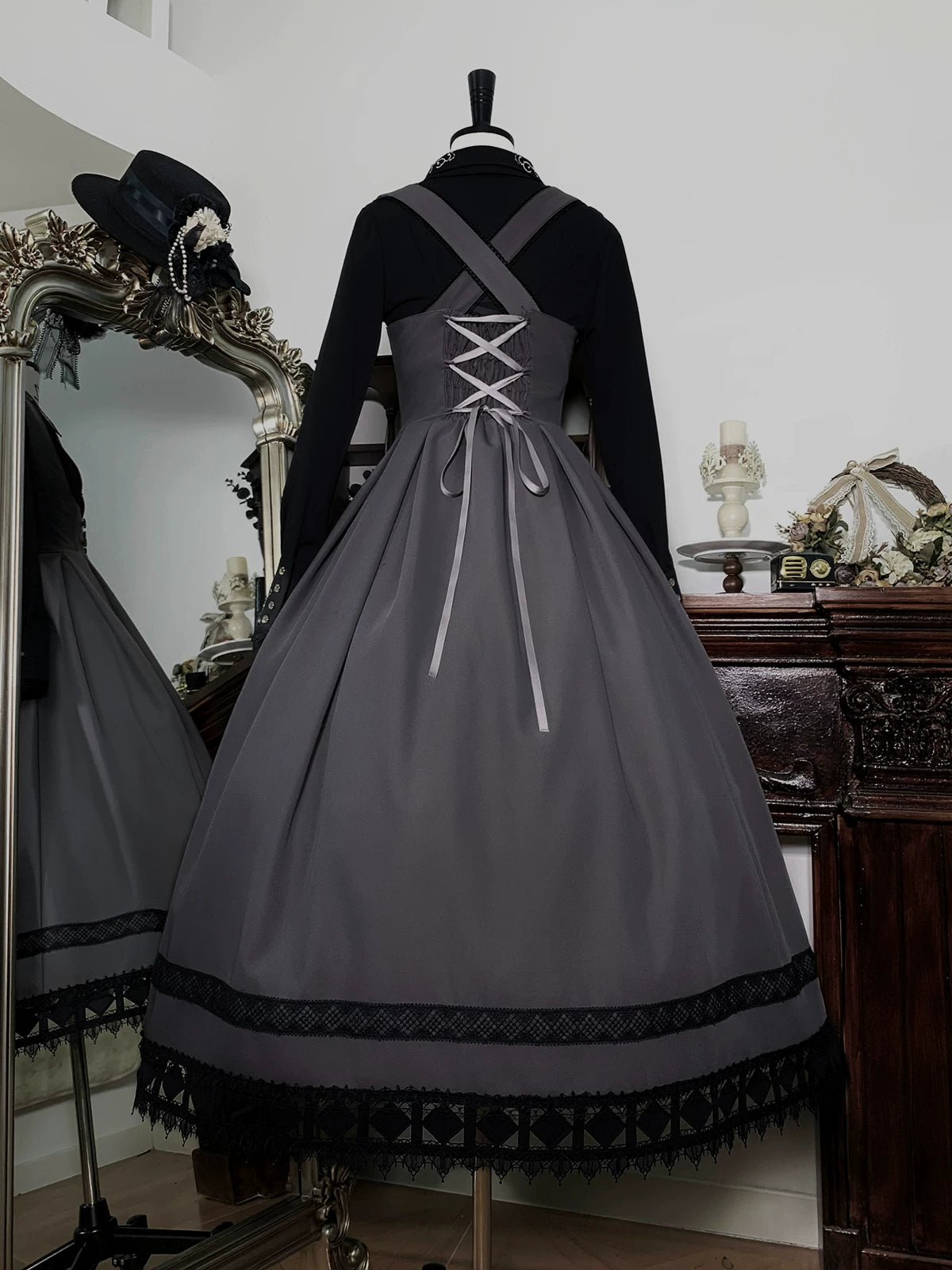 Serenade - Bust-Supporting Elegant Lolita JSK Dress, Three Length Styles 44419:807400