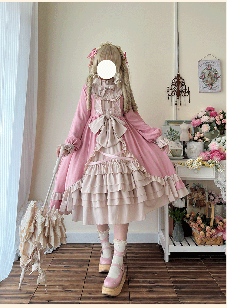 Niu Niu - Halloween Plus Size Lolita OP Dress L Pink