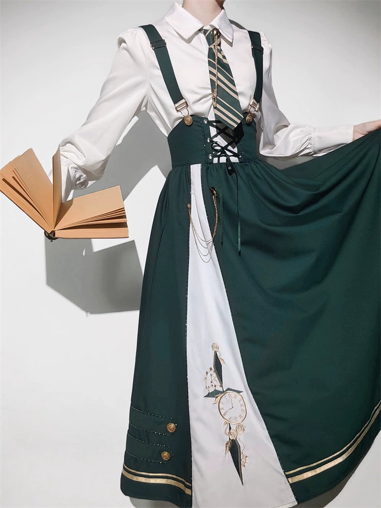 Letters from Unknown Star - Time Traveler - Winter Lolita Strap Skirt Long Sleeve Shirt