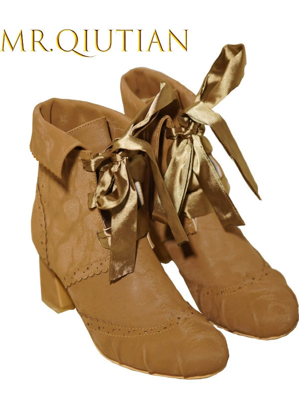 MR.Qiutian - Lady Incognita - Retro Lolita Ankle Boots, Size Zipper 44240:800755