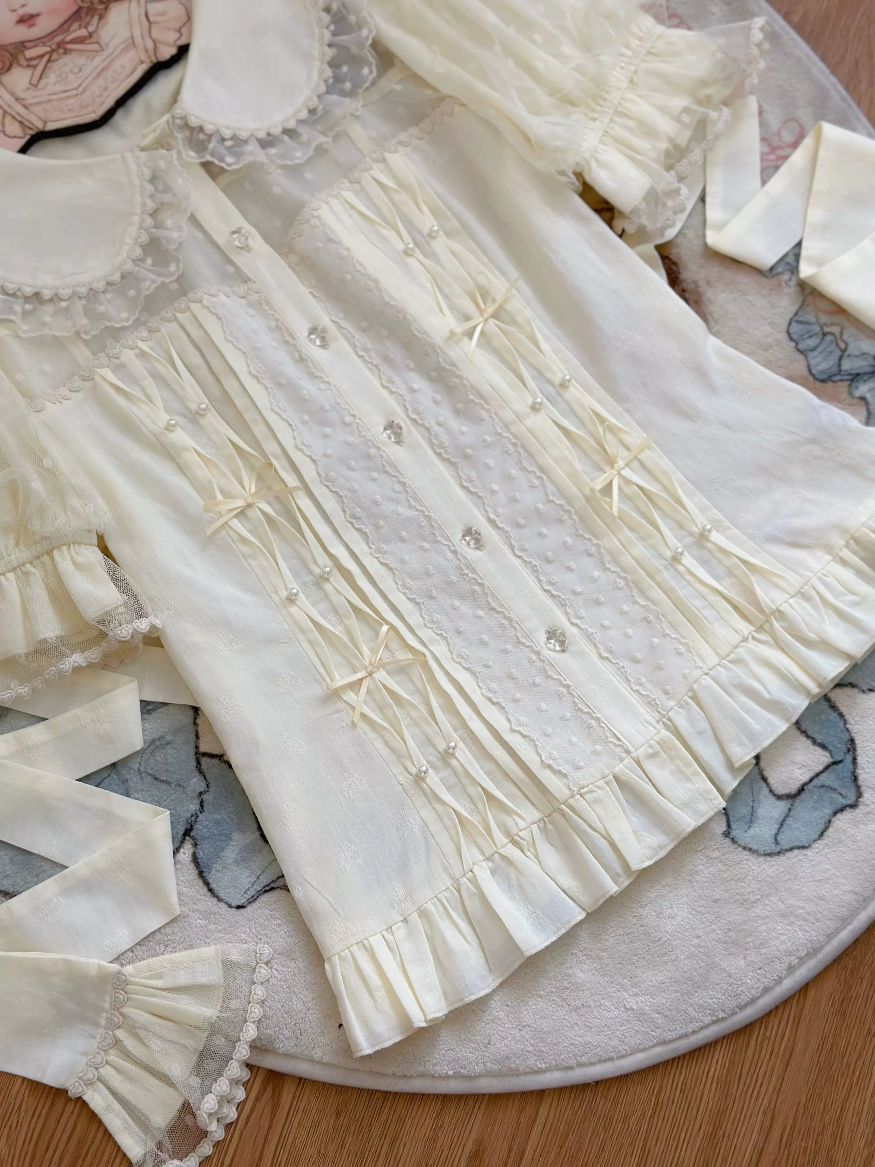 Magic Tea Party - Little Heart - Cotton Lolita Shirt Versatile Puffy Sleeve Blouse