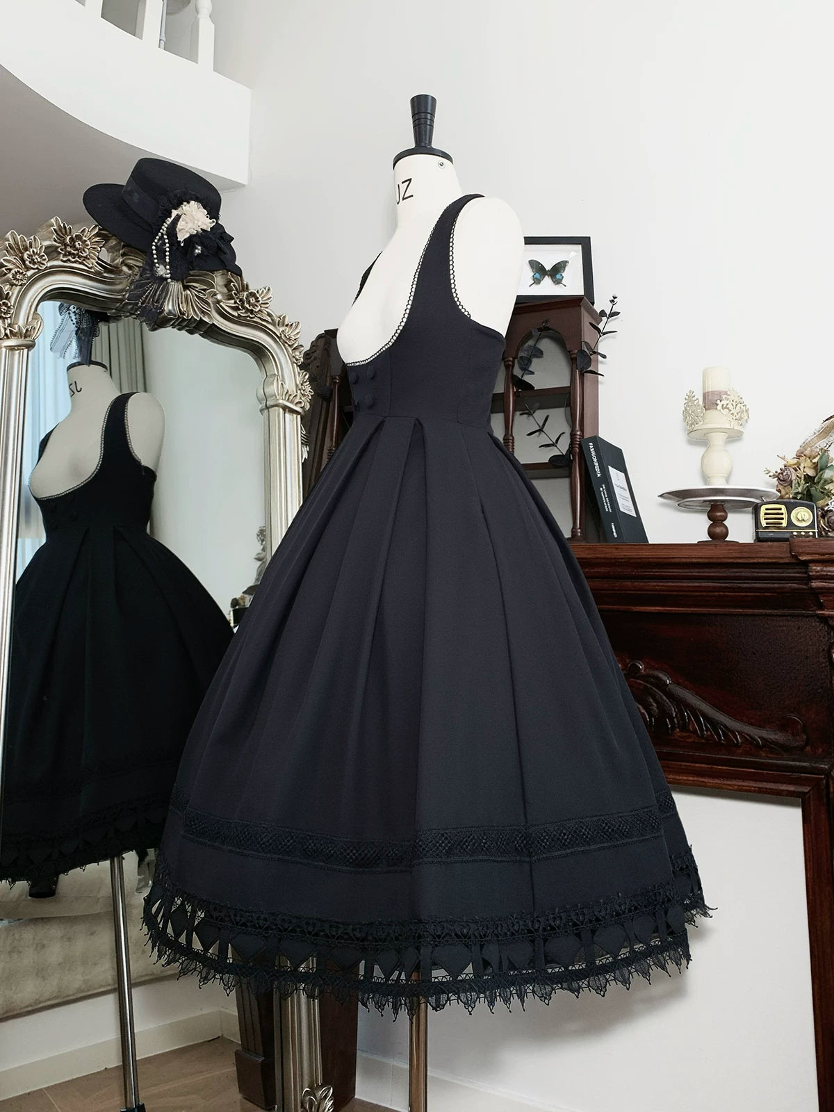 Serenade - Bust-Supporting Elegant Lolita JSK Dress, Three Length Styles 44419:807328