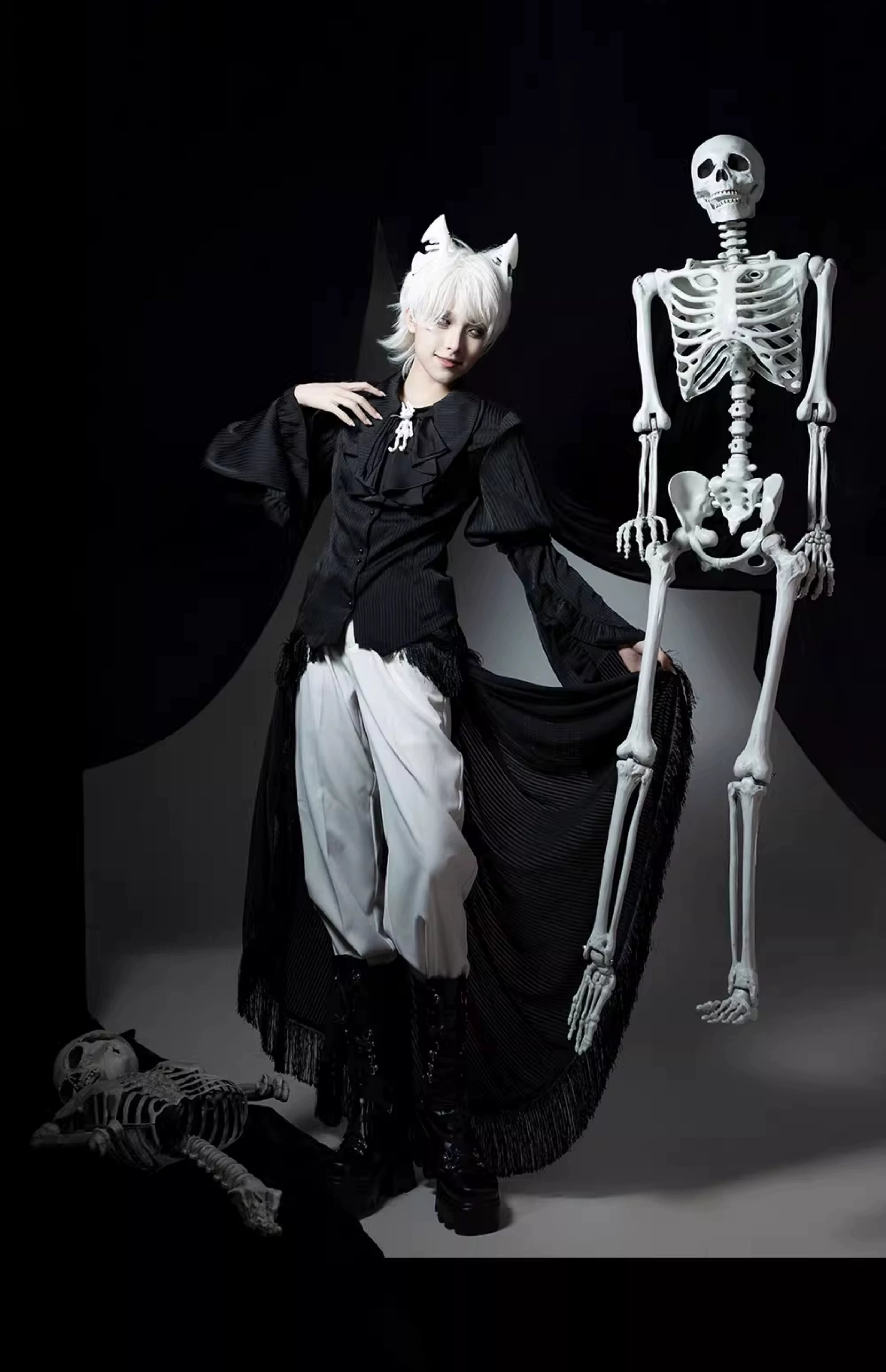 Caged Bird Hotel - Bone Theater - Halloween Gothic Lolita Fashion Shirt Skirt