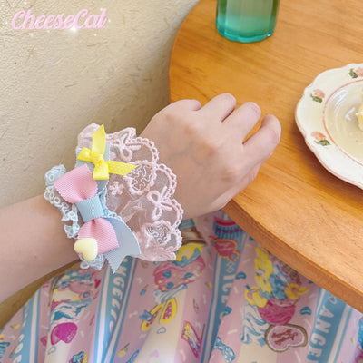(Buyforme)Cheese Cat~Sweet and Happy Flower Limited Lolita Cuff   