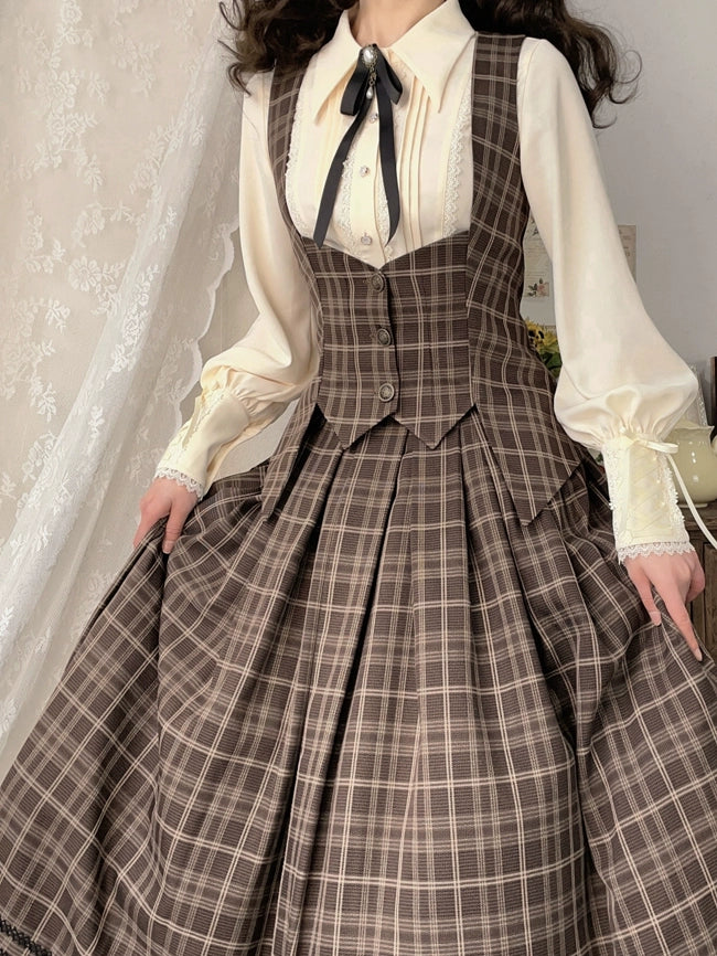 Forest Song - Griffin's Promise - Classic Lolita Skirt Striped Plaid Elegant SK