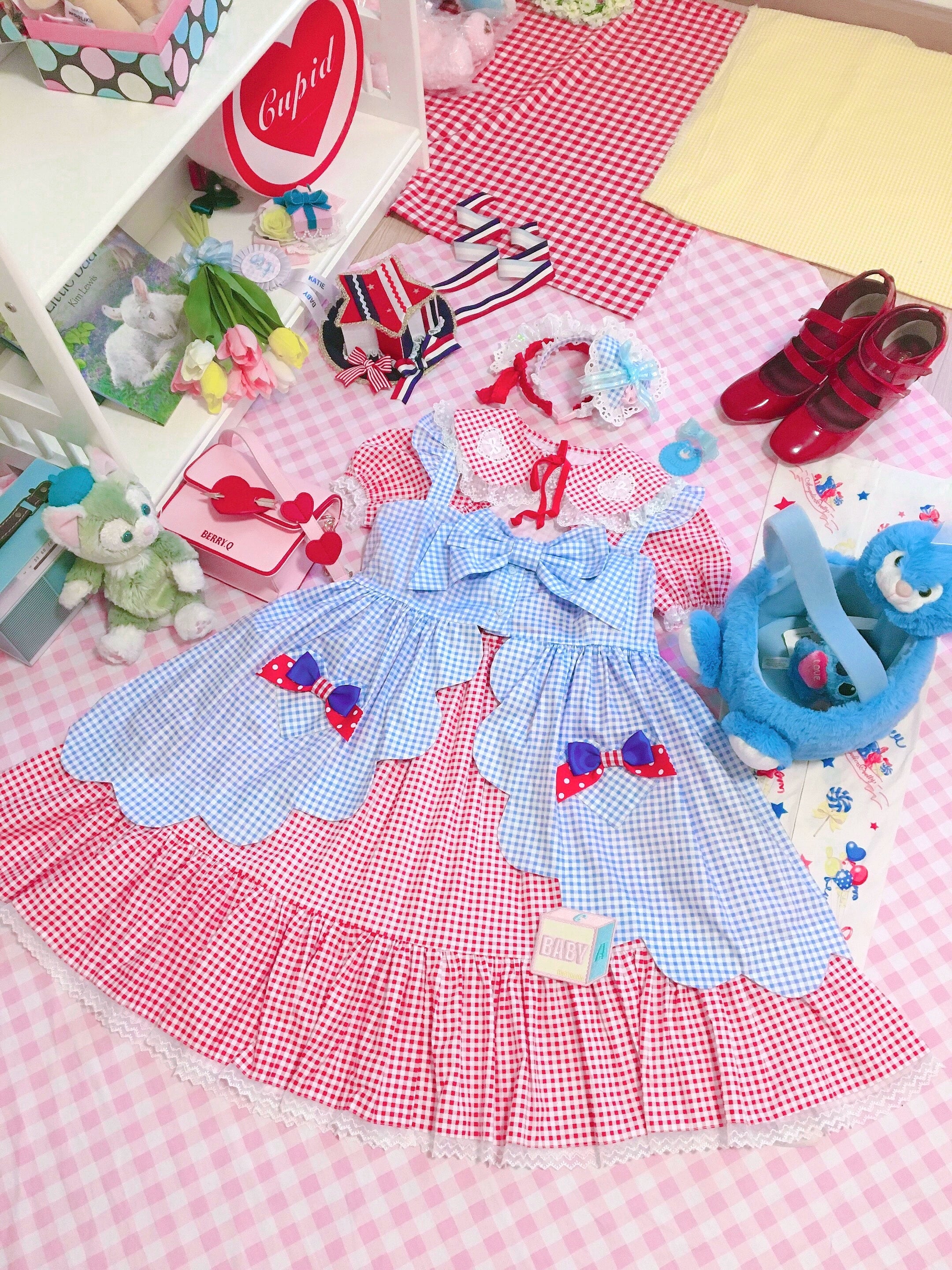 Fluff Mollie - Bean Breakfast - Sweet Lolita Overskirt Daily Daily Petaled Skirt 1.0 Blue