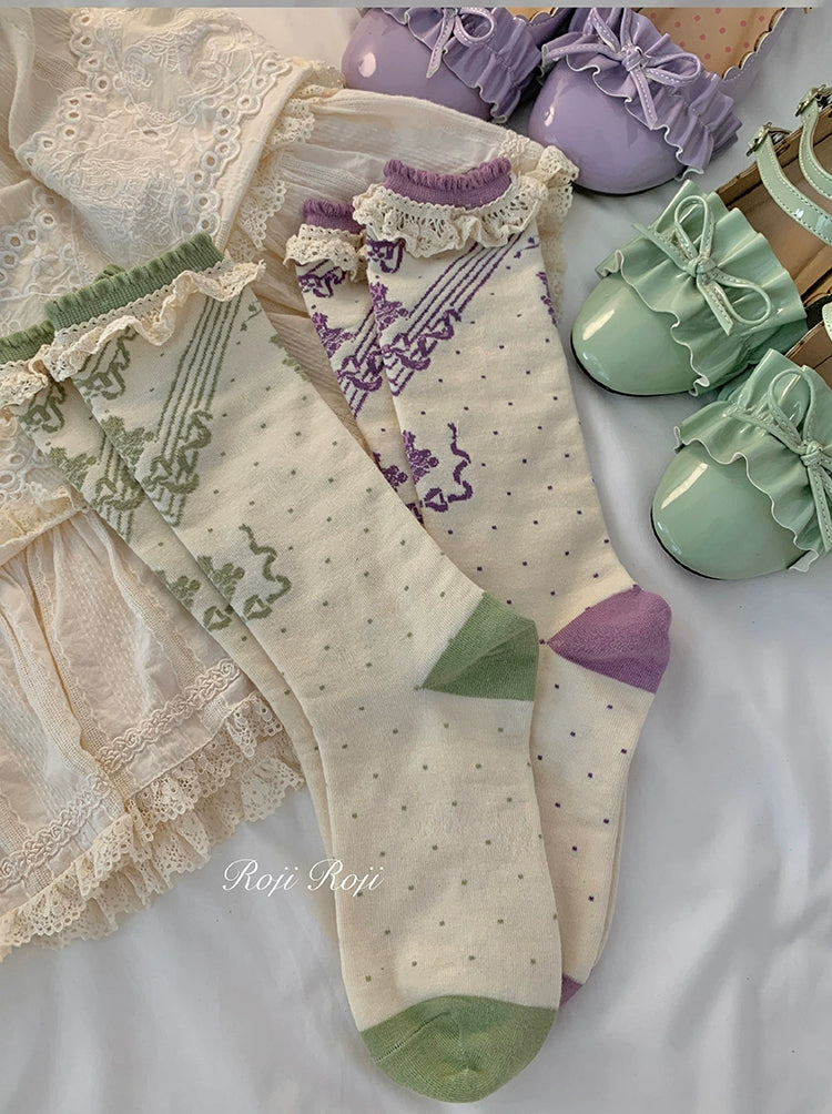 Roji Roji - Kawaii Lolita Bow Cotton Short Socks