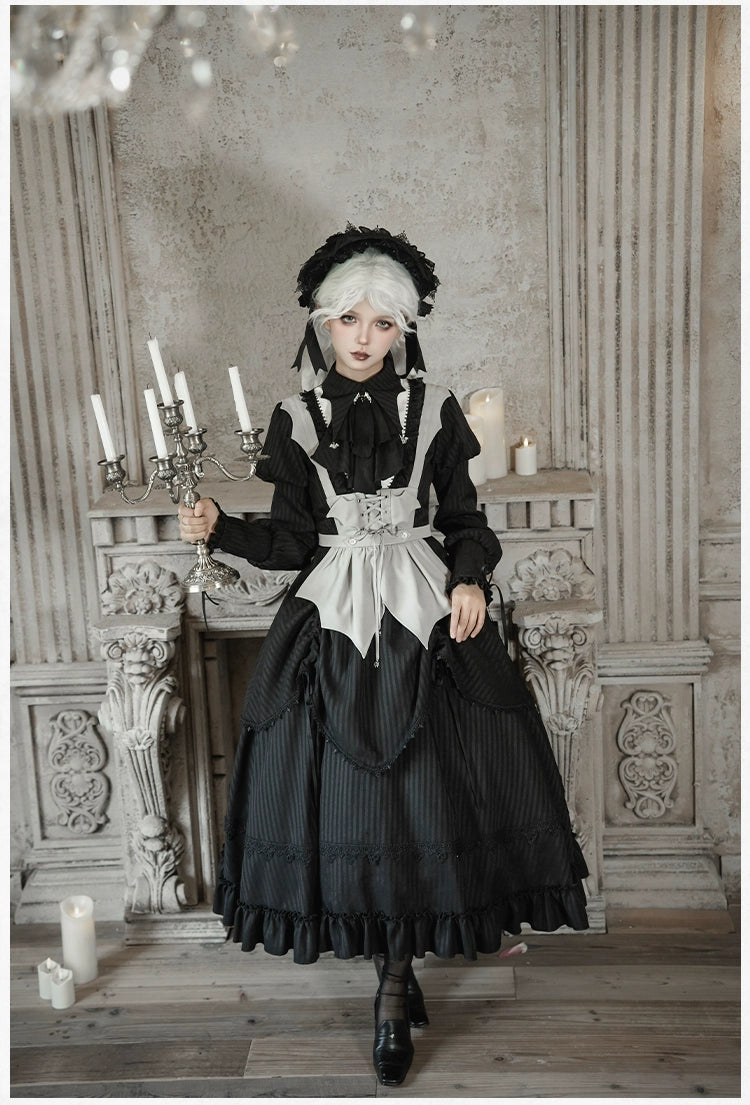 With PUJI - Night Talk - Gothic Lolita Skirt Dress Set, Batwing-shaped Accents 44188:797678
