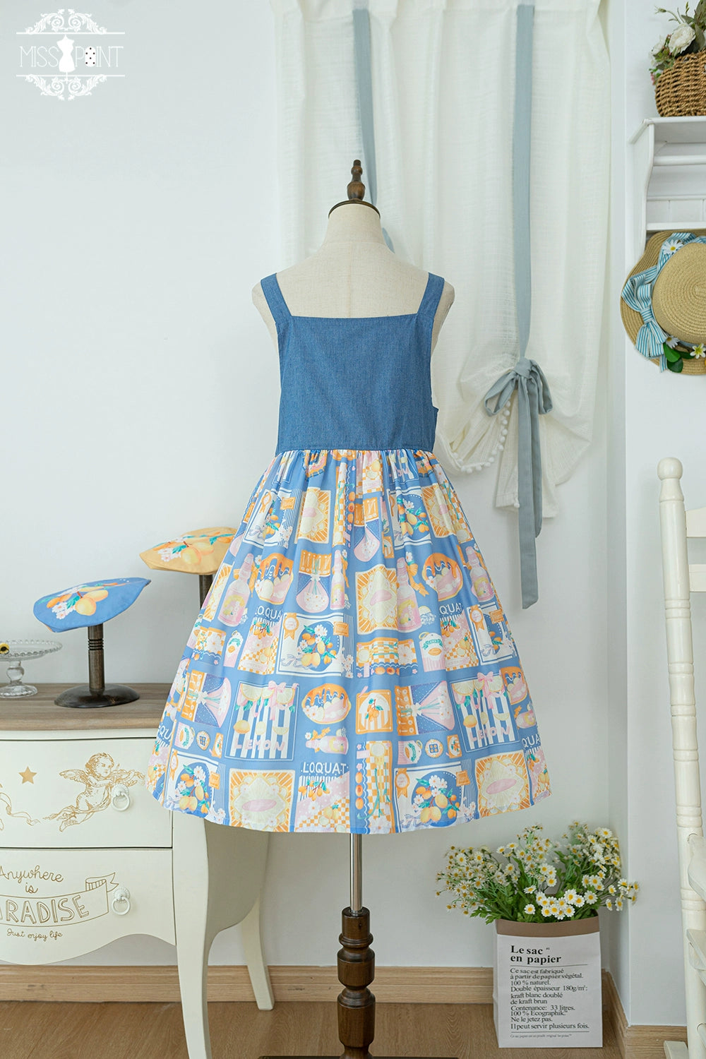 Miss Point~Daisy Lemon~Kawaii Lolita Lemon Print JSK Customized 21508:310752