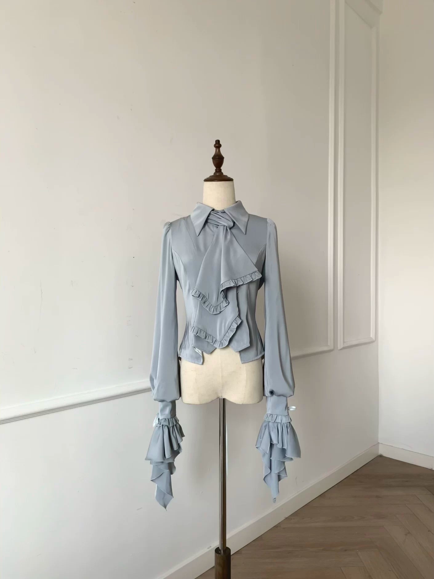 Moon Knight - Ouji Lolita Lantern Sleeve Blouse, Detachable Cuffs (2XL L M S XL) 45149:836901