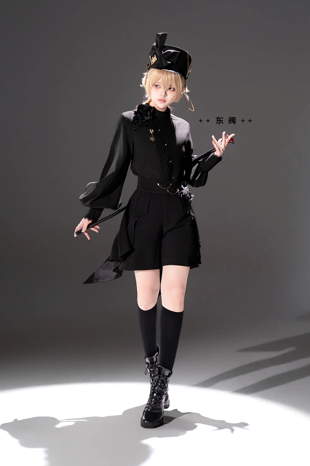 Rose's Will - Ouji Lolita Shirt, High-Low Hem Shorts