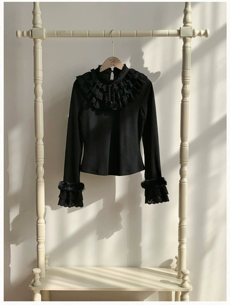 With PUJI - Frostfall - Winter Sweet Lolita Inner Wear, Layered Lace 44284:802091